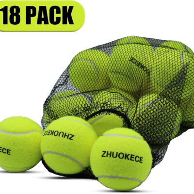 Tennis Balls, 18 Pack Training Tennis Balls Practice Balls with Mesh Bag for Easy Transport, Pet Dog Playing Balls, fit for Beginner Training Ball