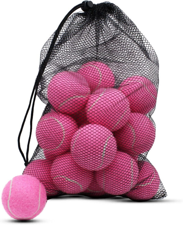 Tennis Balls, 18 Pack Training Tennis Balls Practice Balls with Mesh Bag for Easy Transport, Pet Dog Playing Balls, fit for Beginner Training Ball