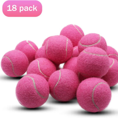 Tennis Balls, 18 Pack Training Tennis Balls Practice Balls with Mesh Bag for Easy Transport, Pet Dog Playing Balls, fit for Beginner Training Ball