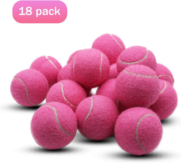 Tennis Balls, 18 Pack Training Tennis Balls Practice Balls with Mesh Bag for Easy Transport, Pet Dog Playing Balls, fit for Beginner Training Ball