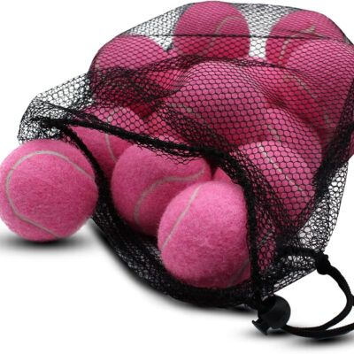 Tennis Balls, 18 Pack Training Tennis Balls Practice Balls with Mesh Bag for Easy Transport, Pet Dog Playing Balls, fit for Beginner Training Ball