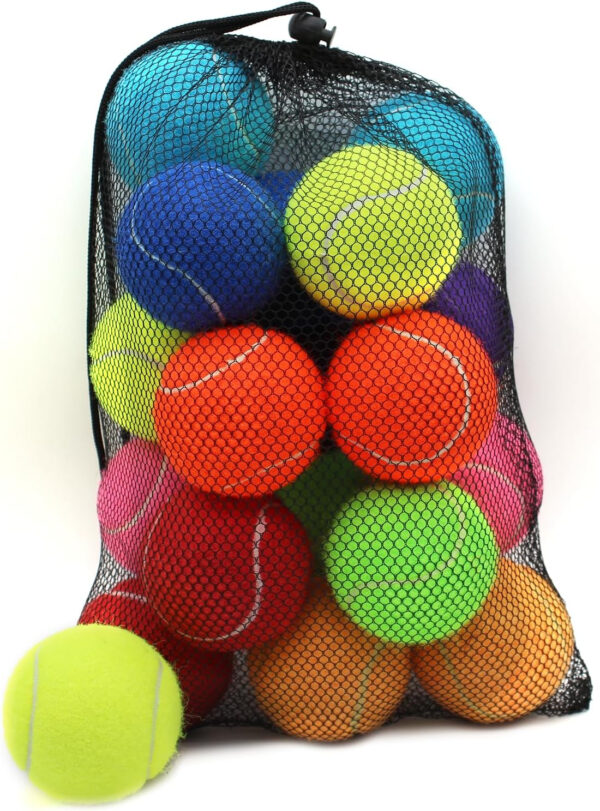 Tennis Balls, 18 Pack Training Tennis Balls Practice Balls with Mesh Bag for Easy Transport, Pet Dog Playing Balls, fit for Beginner Training Ball