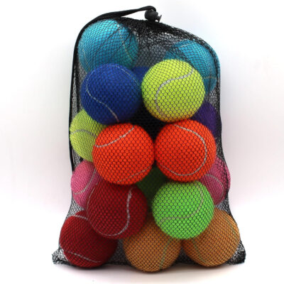 Tennis Balls, 18 Pack Training Tennis Balls Practice Balls with Mesh Bag for Easy Transport, Pet Dog Playing Balls, fit for Beginner Training Ball