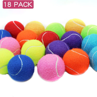 Tennis Balls, 18 Pack Training Tennis Balls Practice Balls with Mesh Bag for Easy Transport, Pet Dog Playing Balls, fit for Beginner Training Ball