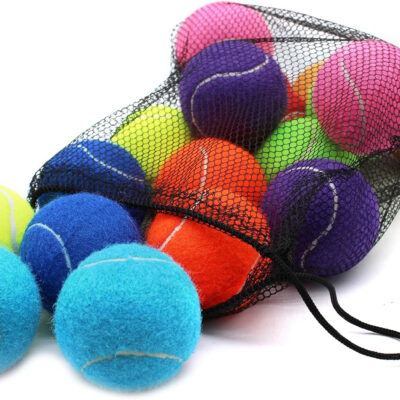 Tennis Balls, 18 Pack Training Tennis Balls Practice Balls with Mesh Bag for Easy Transport, Pet Dog Playing Balls, fit for Beginner Training Ball