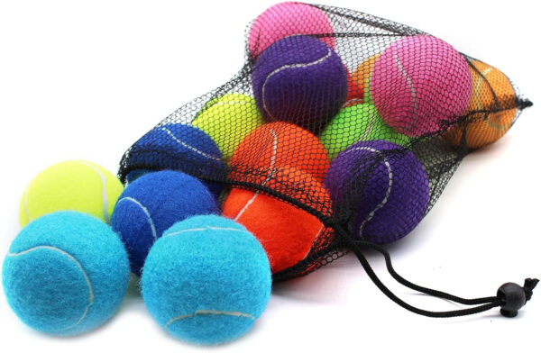 Tennis Balls, 18 Pack Training Tennis Balls Practice Balls with Mesh Bag for Easy Transport, Pet Dog Playing Balls, fit for Beginner Training Ball