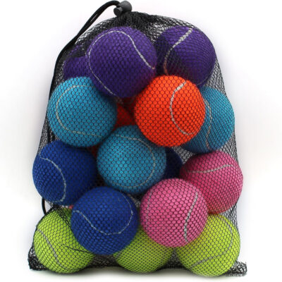 Tennis Balls, 18 Pack Training Tennis Balls Practice Balls with Mesh Bag for Easy Transport, Pet Dog Playing Balls, fit for Beginner Training Ball