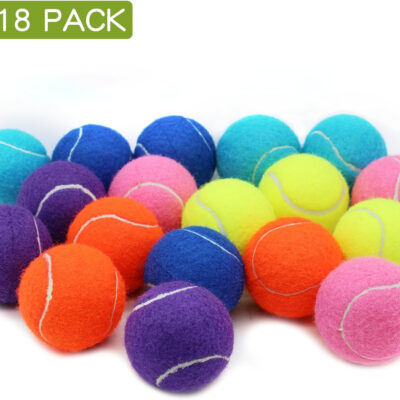 Tennis Balls, 18 Pack Training Tennis Balls Practice Balls with Mesh Bag for Easy Transport, Pet Dog Playing Balls, fit for Beginner Training Ball