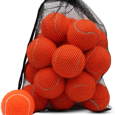 Tennis Balls, 18 Pack Training Tennis Balls Practice Balls with Mesh Bag for Easy Transport, Pet Dog Playing Balls, fit for Beginner Training Ball