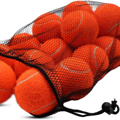 Tennis Balls, 18 Pack Training Tennis Balls Practice Balls with Mesh Bag for Easy Transport, Pet Dog Playing Balls, fit for Beginner Training Ball