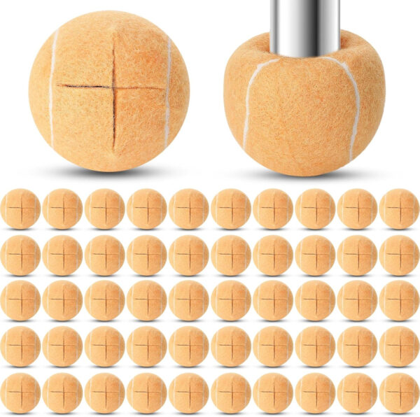 24 Pcs Precut Tennis Balls for Furniture Legs and Floor Protection Chairs Desks Furniture Tennis Balls for Chairs Feet Long Lasting Foot Covers(Black)