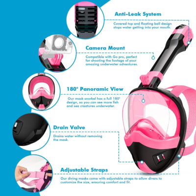 689c2de85a7515d1e30947a3dc035a7ed97cfabc26e625954a9c7.jpg Full Face Snorkel Mask, Snorkeling Gear for Adults Kids with Latest Dry Top Breathing System and Detachable Camera Mount, with 180 Degree Panoramic View