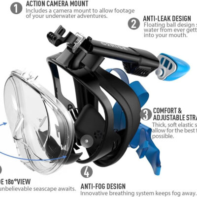 689c2ef313305c0f15628a5660d4a5b88e85d3b4ffb900b01e6c0.jpg G2RISE Full Face Snorkel Mask Adults Snorkeling Set Gear for Kids with Detachable Camera Mount, Safe Breathing, Anti Fog Anti Leak