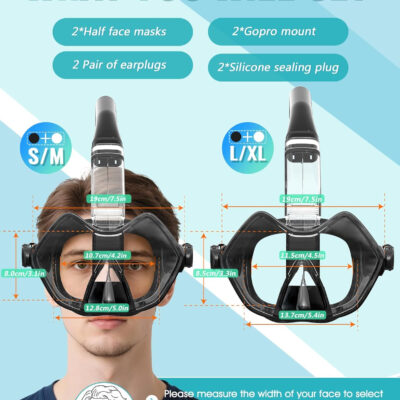 689c3080ee6ff948557c6a2f22a87539f367cb9ae9cd22687014e.jpg Greatever Half Face Diving Mask, Innovative with Nose Breathing, Comfortable & Breathable Fit,Detachable Breathing Tube,and Home Water Sports