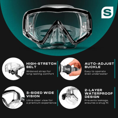 689c30bb04b06d44bbd85e30cec355d69a129a2fe135512ed6f82.jpg Pano 3 Scuba Diving Mask, Tempered Glass Snorkel Mask Three-Window Scuba Mask No-Leak Dive Mask Silicone Skirt Diving Mask for Snorkeling and Scuba Use