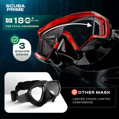689c30c5e01ad305f741e83f81d7746160b48b59fff41cd63e9b5.jpg Pano 3 Scuba Diving Mask, Tempered Glass Snorkel Mask Three-Window Scuba Mask No-Leak Dive Mask Silicone Skirt Diving Mask for Snorkeling and Scuba Use