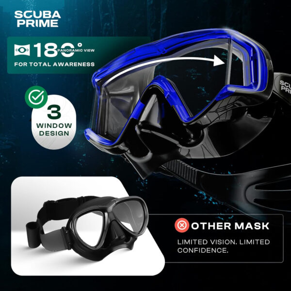 689c30d350176e34159a9f65d5b108378cdb70302a097ff43cfee.jpg Pano 3 Scuba Diving Mask, Tempered Glass Snorkel Mask Three-Window Scuba Mask No-Leak Dive Mask Silicone Skirt Diving Mask for Snorkeling and Scuba Use