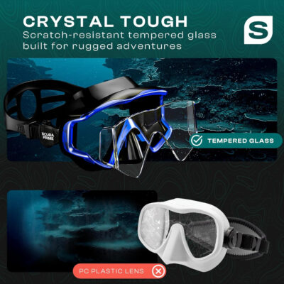 689c30d6a776262f726655b6b1085fbb4ad25e47b6094cb242231.jpg Pano 3 Scuba Diving Mask, Tempered Glass Snorkel Mask Three-Window Scuba Mask No-Leak Dive Mask Silicone Skirt Diving Mask for Snorkeling and Scuba Use
