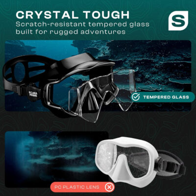 689c30e4014e14e45b612e6fdaf7dcb337501d7d9c28b57c9bec8.jpg Pano 3 Scuba Diving Mask, Tempered Glass Snorkel Mask Three-Window Scuba Mask No-Leak Dive Mask Silicone Skirt Diving Mask for Snorkeling and Scuba Use