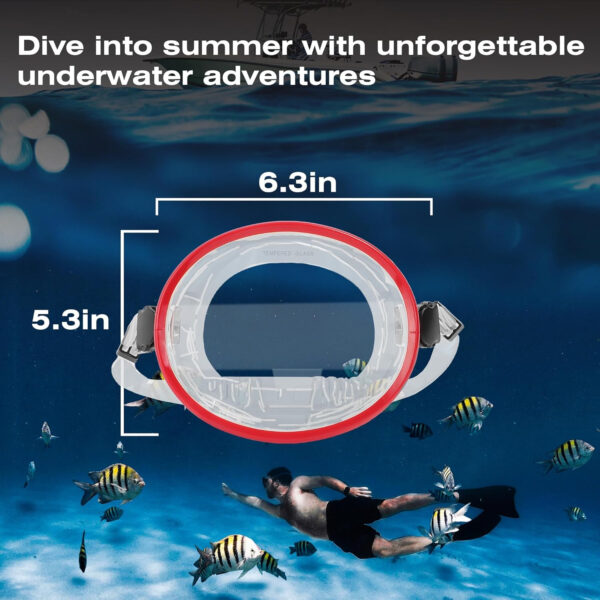Snorkeling Gear for Adults - Anti-Fog Tempered Glass Mask, Oval Silicone Skirt for Spearfishing, Freediving & Snorkeling, Comfortable Fit, Clear Vision