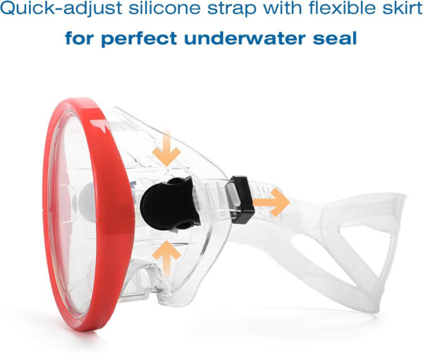 Snorkeling Gear for Adults - Anti-Fog Tempered Glass Mask, Oval Silicone Skirt for Spearfishing, Freediving & Snorkeling, Comfortable Fit, Clear Vision