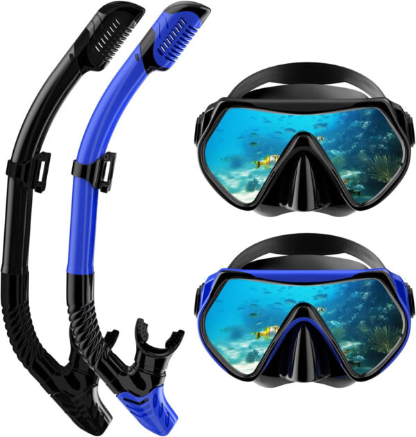 689c31dabb432c74b75f20374166b5f1a8a777b76ed067528210d.jpg Snorkeling Gear for Adults, Dry-Top Snorkel Set Scuba Diving mask, 180°Panoramic Wide View Professional Snorkeling Gear Breathing Freely Snorkel Mask