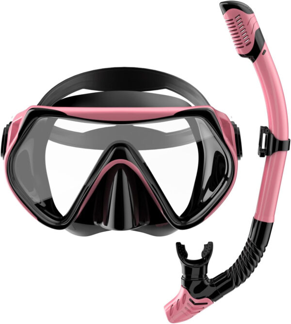 689c31ffe98bc27352d33ef3091e61a60a6130c2a4dee3dfdd8a6.jpg Snorkeling Gear for Adults, Dry-Top Snorkel Set Scuba Diving mask, 180°Panoramic Wide View Professional Snorkeling Gear Breathing Freely Snorkel Mask