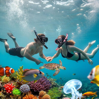 Snorkeling Gear for Adults Men Women, Dry-Top Snorkel Set Scuba Diving Mask, 180° Panoramic Wide View, Professional Breathing Freely Snorkel Goggles Kit with Nose Cover for Snorkeling Swimming, Travel