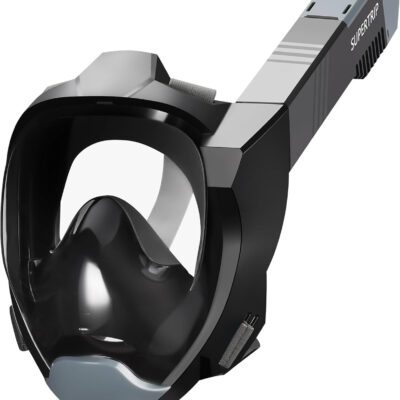 Supertrip Full Face Snorkel Mask Adults, Snorkeling Gear for Adults with Shorten Breathing Distance, Snorkel Mask for 180°Panoramic View Camera Mount Advanced Breathing System, Anti-Fog Anti-Leak