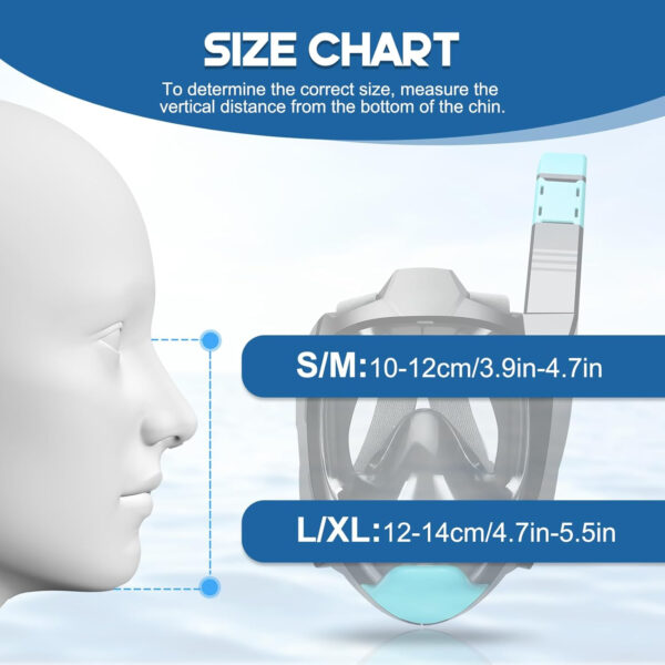 Supertrip Full Face Snorkel Mask Adults, Snorkeling Gear for Adults with Shorten Breathing Distance, Snorkel Mask for 180°Panoramic View Camera Mount Advanced Breathing System, Anti-Fog Anti-Leak