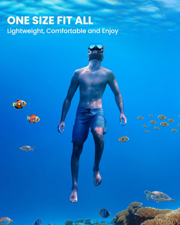 OutdoorMaster Mobula Snorkeling Gear for Adults, Diving Mask and Snorkel Set with Tempered Glass Anti-Fog, TOP Dry Snorkel for Diving Snorkeling Swimming