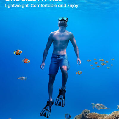 OutdoorMaster Mobula Snorkeling Gear for Adults, Diving Mask and Snorkel Set with Tempered Glass Anti-Fog, TOP Dry Snorkel for Diving Snorkeling Swimming
