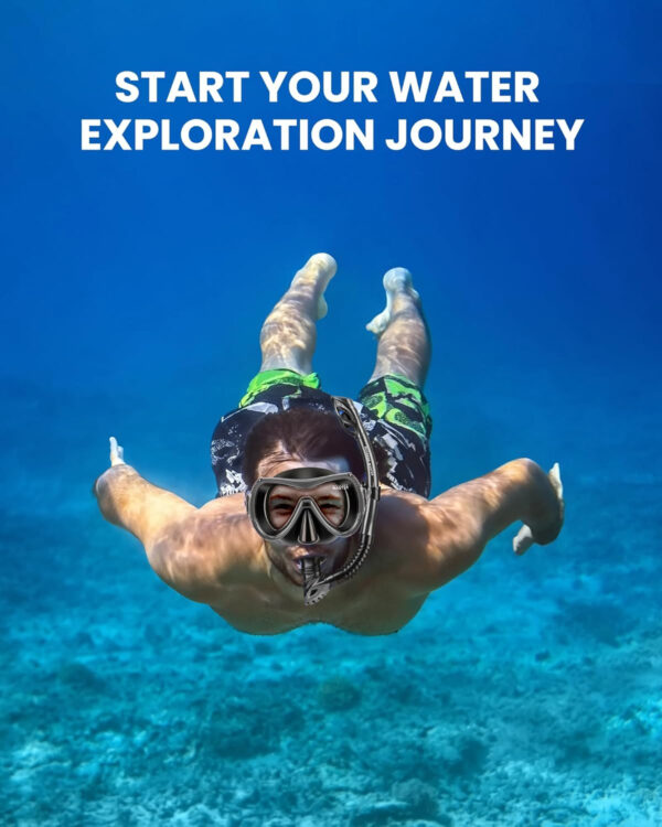 OutdoorMaster Mobula Snorkeling Gear for Adults, Diving Mask and Snorkel Set with Tempered Glass Anti-Fog, TOP Dry Snorkel for Diving Snorkeling Swimming