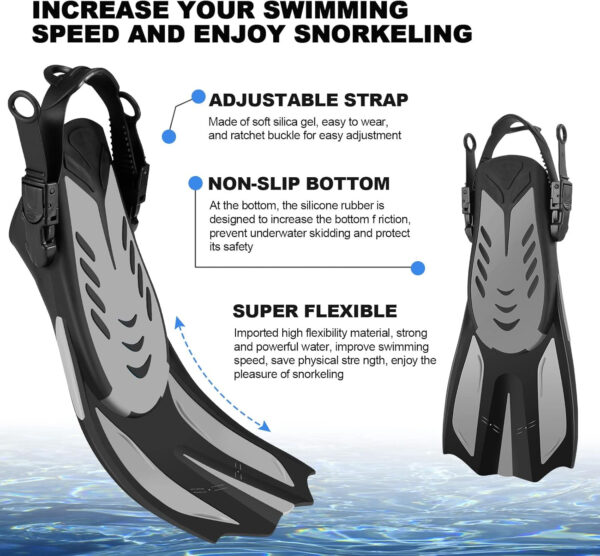 689c35701dac83b0a95d4de341ae31767b681c32d5cf7b1b0d997.jpg Odoland Snorkeling Packages for Adults & Youth, Full Face Snorkel Mask with Camera Mount, Adjustable Swim Fins, Mesh Bag, Anti-Fog Anti-Leak Scuba Diving Gear for Men & Women