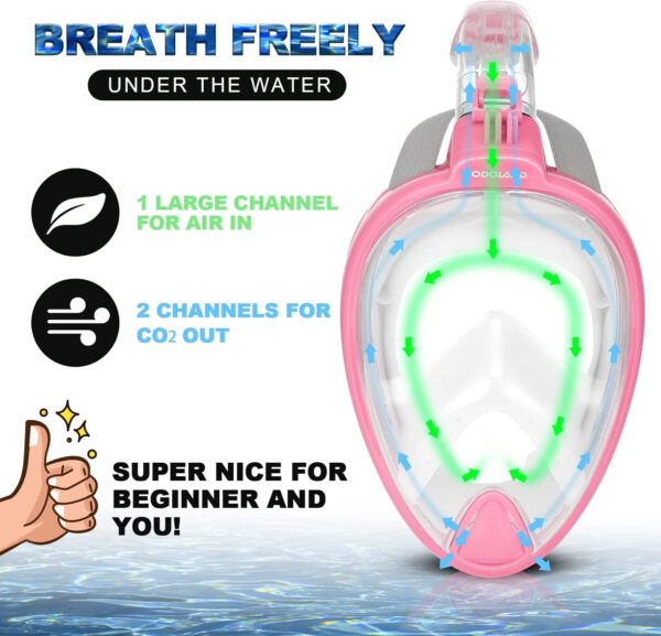 689c35910c55e18df83fd7effd263387f2aef09adbb2015fbc621.jpg Odoland Snorkeling Packages for Adults & Youth, Full Face Snorkel Mask with Camera Mount, Adjustable Swim Fins, Mesh Bag, Anti-Fog Anti-Leak Scuba Diving Gear for Men & Women