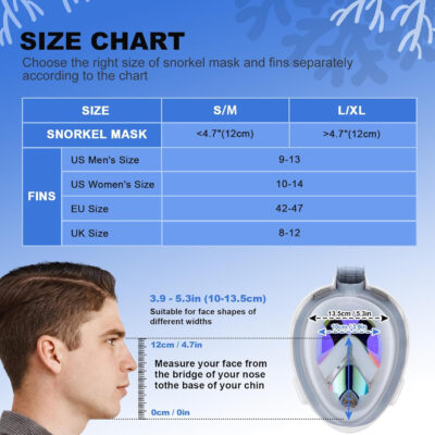 689c35b12c452e4546af1e1f7f2be467ac478db62143f1d4ba204.jpg Odoland Snorkeling Packages for Adults & Youth, Full Face Snorkel Mask with Camera Mount, Adjustable Swim Fins, Mesh Bag, Anti-Fog Anti-Leak Scuba Diving Gear for Men & Women