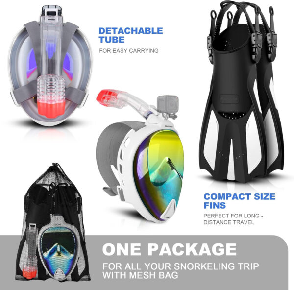 689c35b83cf893d519d840e3e10b64d77bc2cb30f457a2ddd1ce5.jpg Odoland Snorkeling Packages for Adults & Youth, Full Face Snorkel Mask with Camera Mount, Adjustable Swim Fins, Mesh Bag, Anti-Fog Anti-Leak Scuba Diving Gear for Men & Women