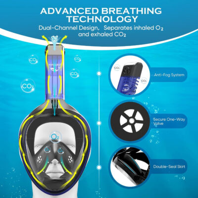 689c36bb5cd080a75536bc1b4e4e7baaf540d499e006285984c4d.jpg HD Full Face Snorkel Mask, Snorkeling Gear for Adults with 180° Anti-Fog HD View and Detachable Camera Mount, Anti-Leak Snorkel Mask Adult Youth