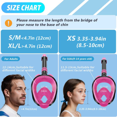 Greatever G2 Adults Kids Full Face Snorkel Mask 2 Pcs,Snorkeling Gear with Latest Dry Top System,Foldable 180 Degree Panoramic View,Safe Breathing,Anti-Leak&Anti-Fog Snorkeling Mask with Camera Mount