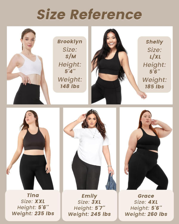 NexiEpoch 4 Pack Leggings for Women - High Waisted Tummy Control Soft Black Capri Yoga Pants with Pockets for Workout