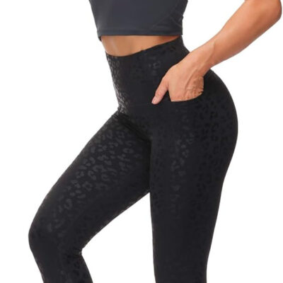 THE GYM PEOPLE Tummy Control Workout Leggings with Pockets High Waist Athletic Yoga Pants for Women Running, Fitness