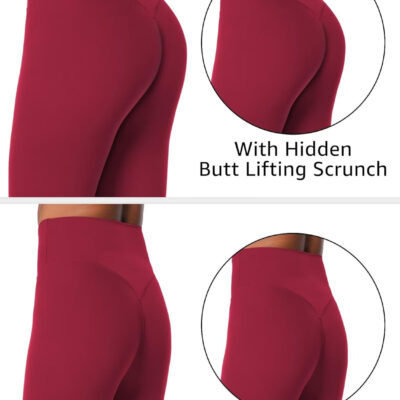 Sunzel Sunlissia Hidden Butt Lifting Scrunch Workout Leggings for Women, Crossover High Waist Yoga Pants with Tummy Control