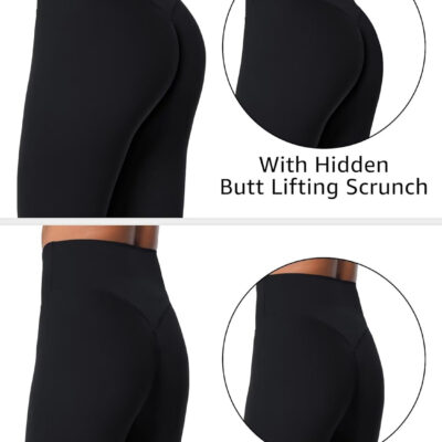 Sunzel Sunlissia Hidden Butt Lifting Scrunch Workout Leggings for Women, Crossover High Waist Yoga Pants with Tummy Control