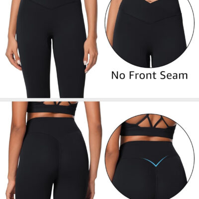 Sunzel Sunlissia Hidden Butt Lifting Scrunch Workout Leggings for Women, Crossover High Waist Yoga Pants with Tummy Control