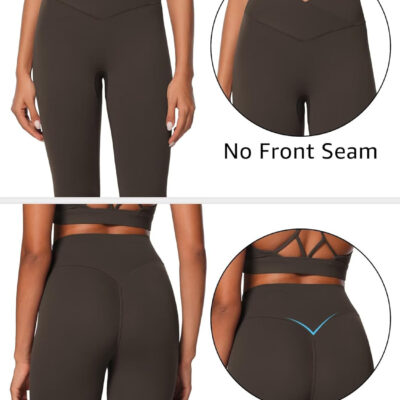 Sunzel Sunlissia Hidden Butt Lifting Scrunch Workout Leggings for Women, Crossover High Waist Yoga Pants with Tummy Control