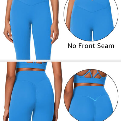 Sunzel Sunlissia Hidden Butt Lifting Scrunch Workout Leggings for Women, Crossover High Waist Yoga Pants with Tummy Control