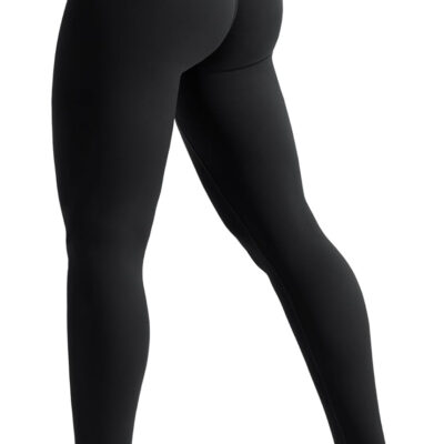 YEOREO Leggings for Women Hidden Scrunch High Waisted Yoga Pants V Cross Tummy Control Craze Compression Workout