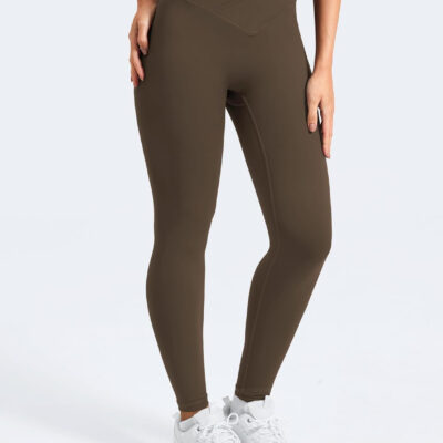 YEOREO Leggings for Women Hidden Scrunch High Waisted Yoga Pants V Cross Tummy Control Craze Compression Workout