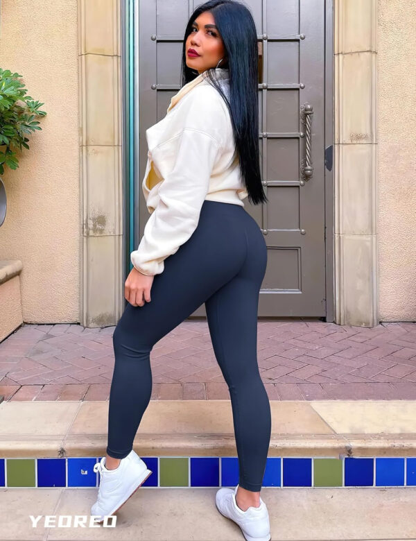 YEOREO Leggings for Women Hidden Scrunch High Waisted Yoga Pants V Cross Tummy Control Craze Compression Workout