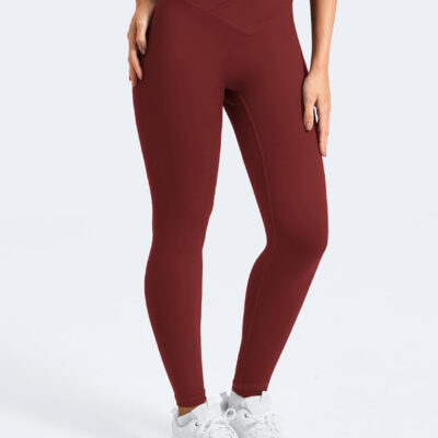 YEOREO Leggings for Women Hidden Scrunch High Waisted Yoga Pants V Cross Tummy Control Craze Compression Workout